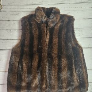 Coaco New York Reversible Faux‎ Mink Fur Vest Large